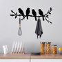 Wallity Sitting Birds Gancho de pared metálico negro